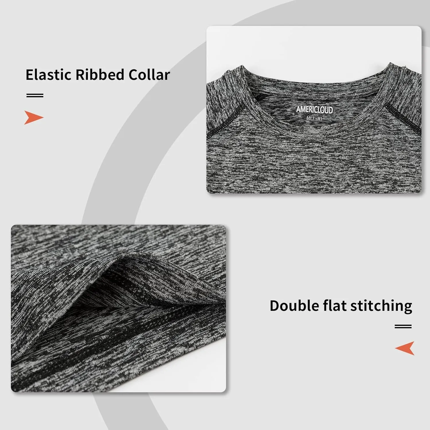 Boy's Quick Dry Short-Sleeve T-Shirts Active T Shirts for Boys 3-12 Years Old