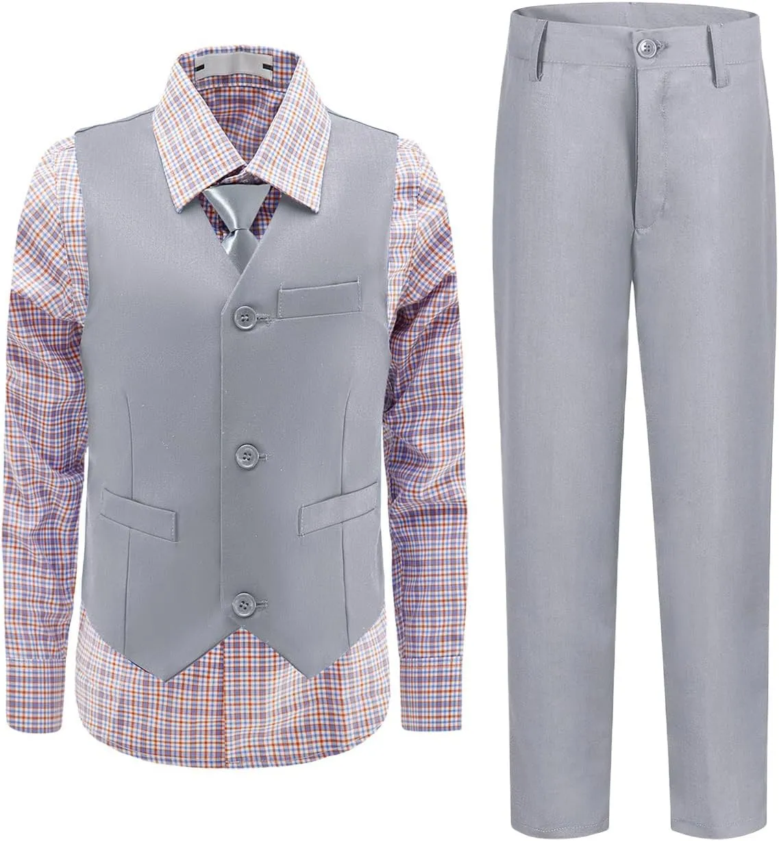 Boys Suit, Kids Formal Tuxedos for Boy Vest and Pants Set, Teen Boys Dress Clothes for Wedding