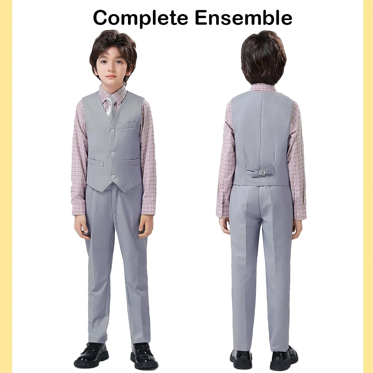 Boys Suit, Kids Formal Tuxedos for Boy Vest and Pants Set, Teen Boys Dress Clothes for Wedding