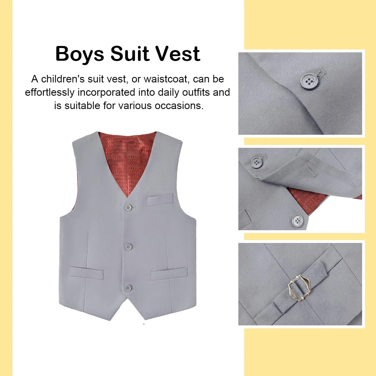 Boys Suit, Kids Formal Tuxedos for Boy Vest and Pants Set, Teen Boys Dress Clothes for Wedding