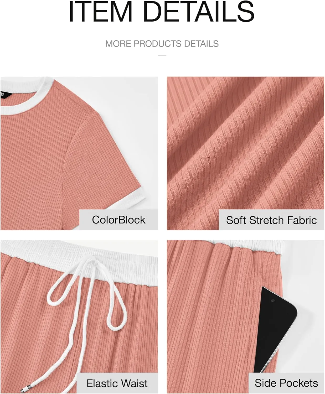 BTFBM Womens 2 Piece Outfits 2025 Spring Fashion Casual Clothes Ribbed Knit Crop Top Wide Leg Pants Tracksuit Lounge Set