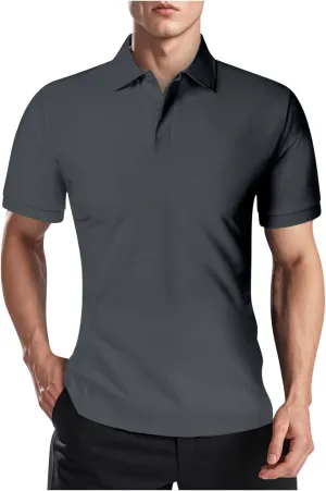 Business Henley Shirts Men Summer Lightweight Golf Tactical Short Sleeve Shirt Casual Moisture Wicking Quick Dry Tops
