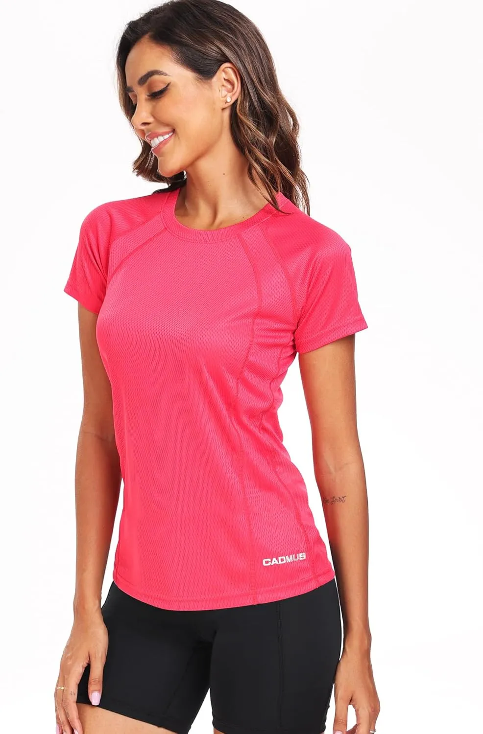 CADMUS Women's Workout Volleyball Shirts Mesh Dry Fit Running T Shirts