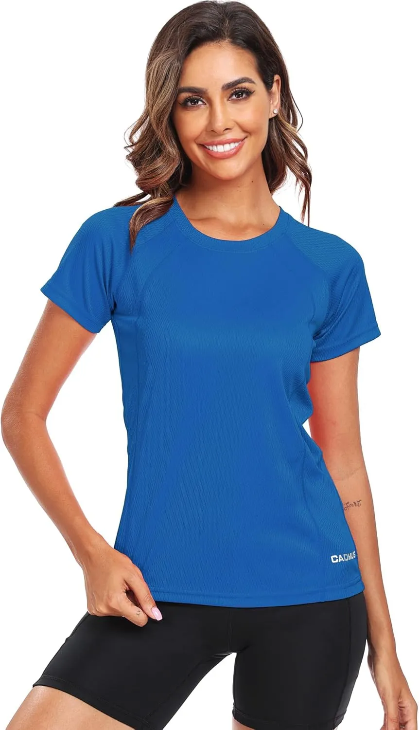CADMUS Women's Workout Volleyball Shirts Mesh Dry Fit Running T Shirts