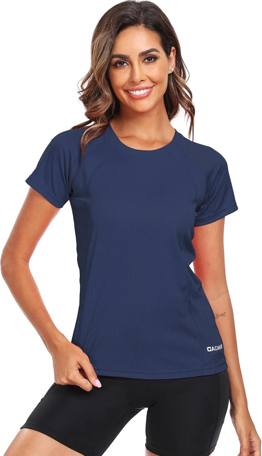 CADMUS Women's Workout Volleyball Shirts Mesh Dry Fit Running T Shirts
