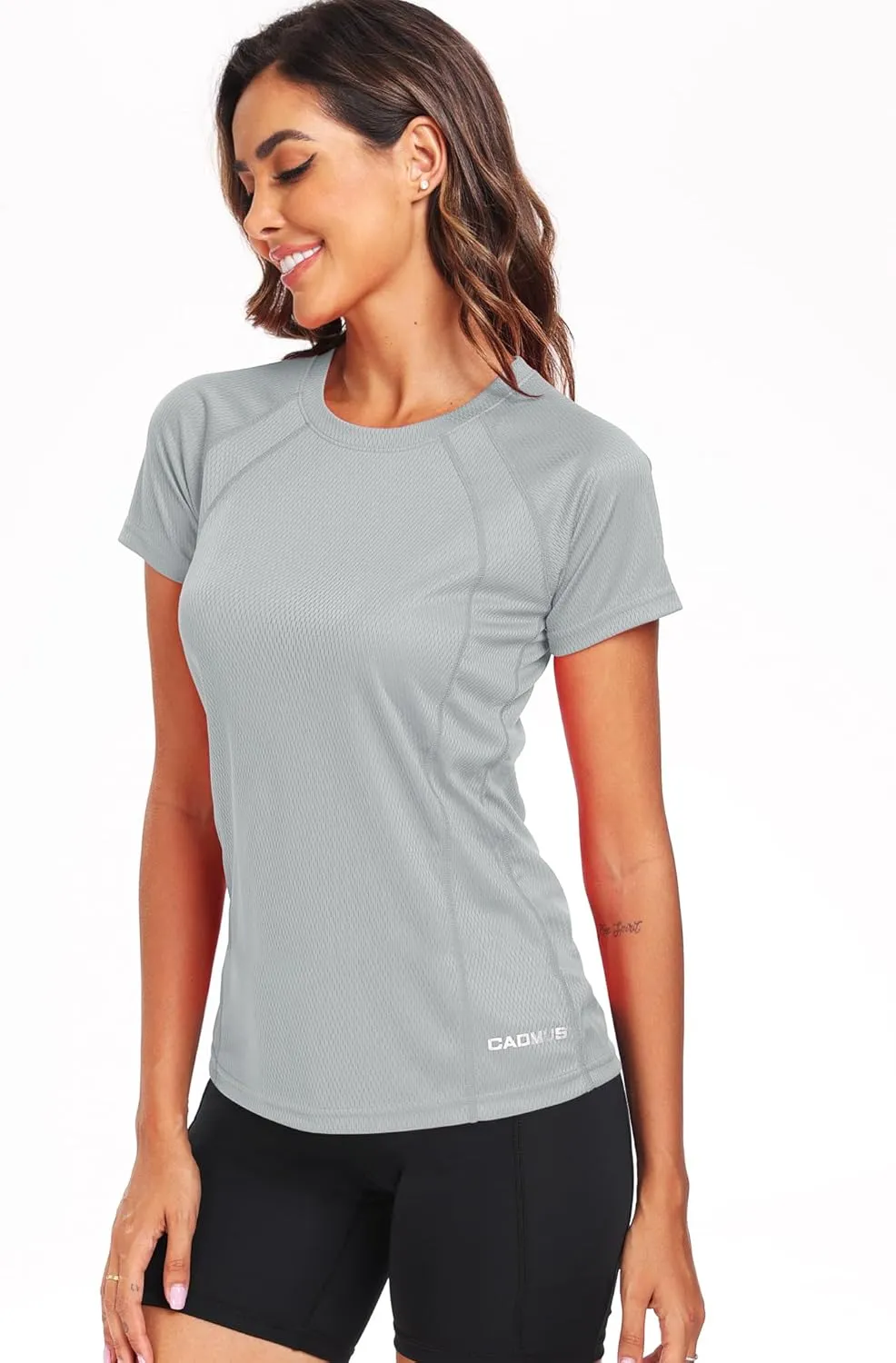 CADMUS Women's Workout Volleyball Shirts Mesh Dry Fit Running T Shirts