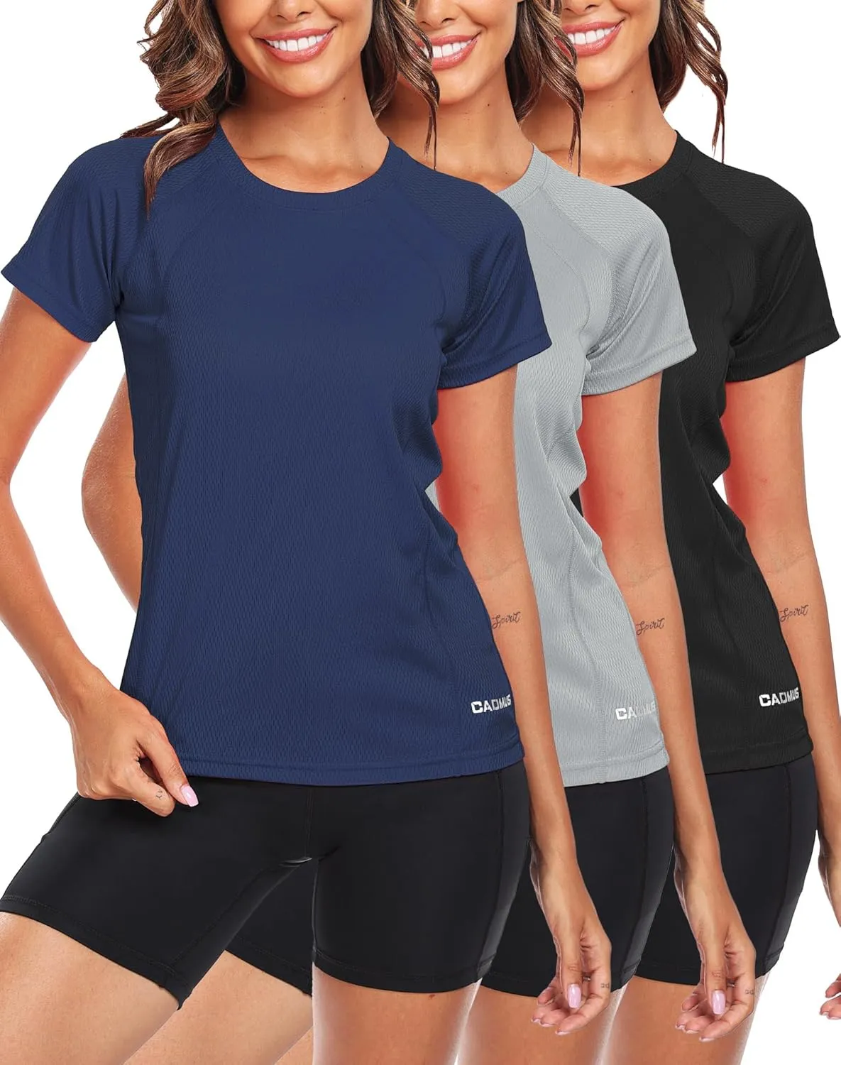 CADMUS Women's Workout Volleyball Shirts Mesh Dry Fit Running T Shirts