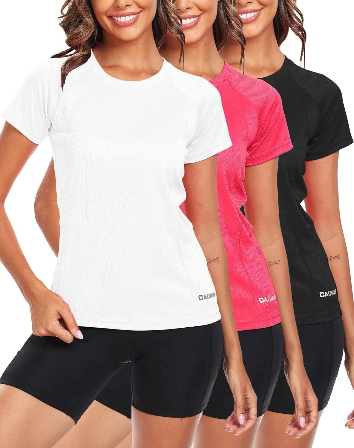 CADMUS Women's Workout Volleyball Shirts Mesh Dry Fit Running T Shirts