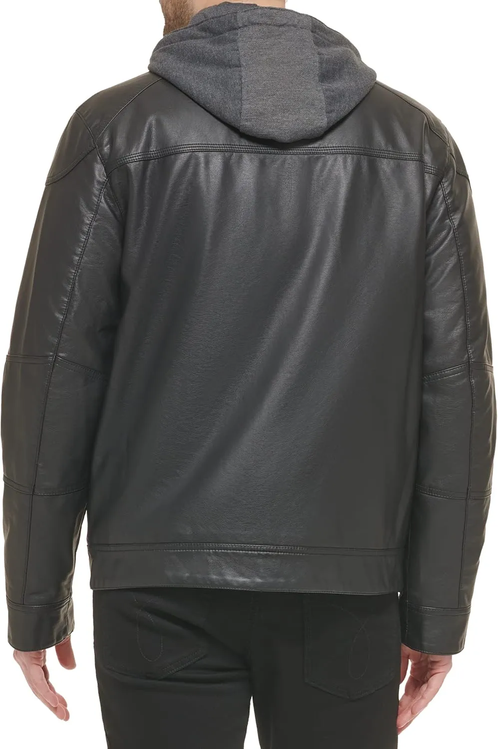Calvin Klein Men's Motorcycle Jacket With Removable Hoodie