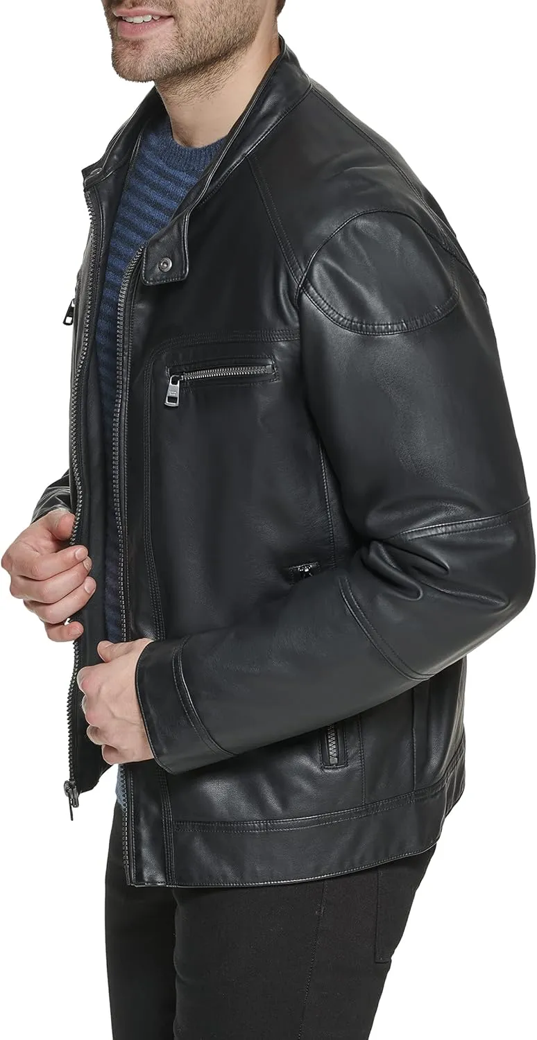 Calvin Klein Men's Motorcycle Jacket With Removable Hoodie