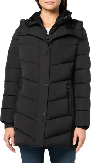 Calvin Klein Women's Long Bib-front Puffer Jacket
