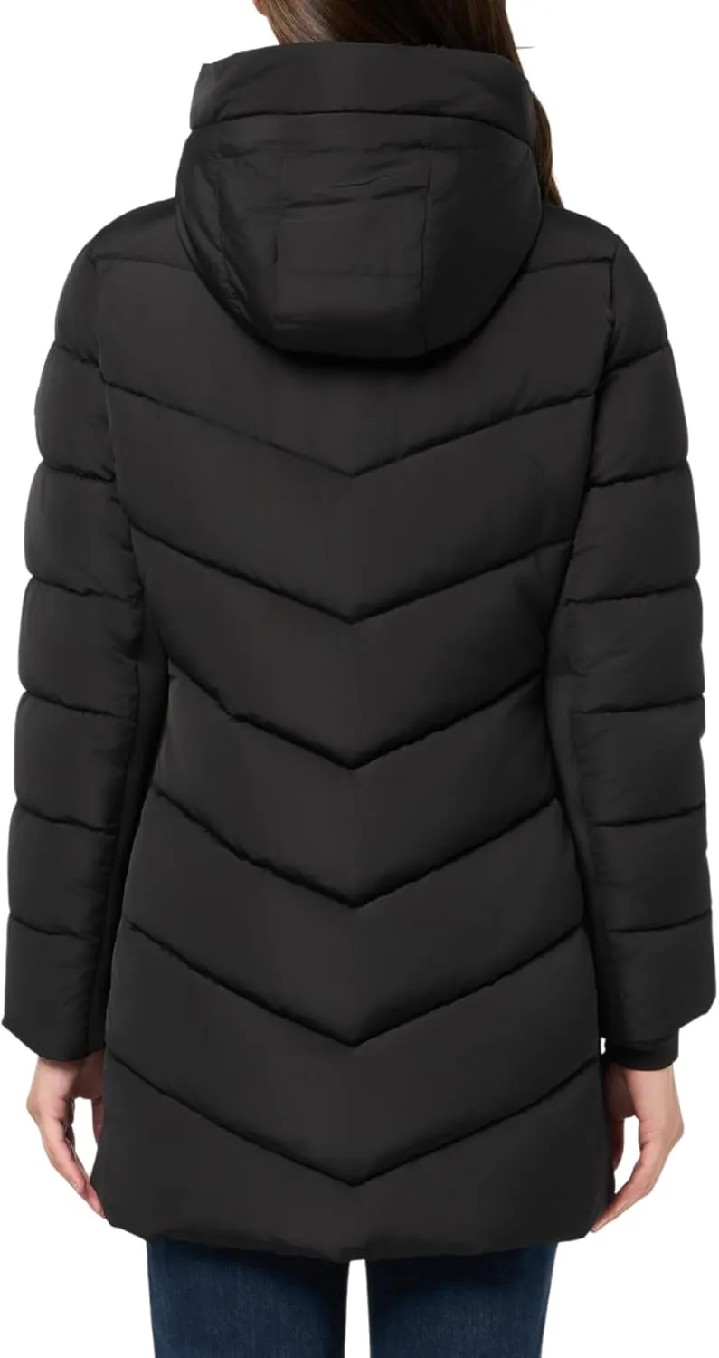 Calvin Klein Women's Long Bib-front Puffer Jacket