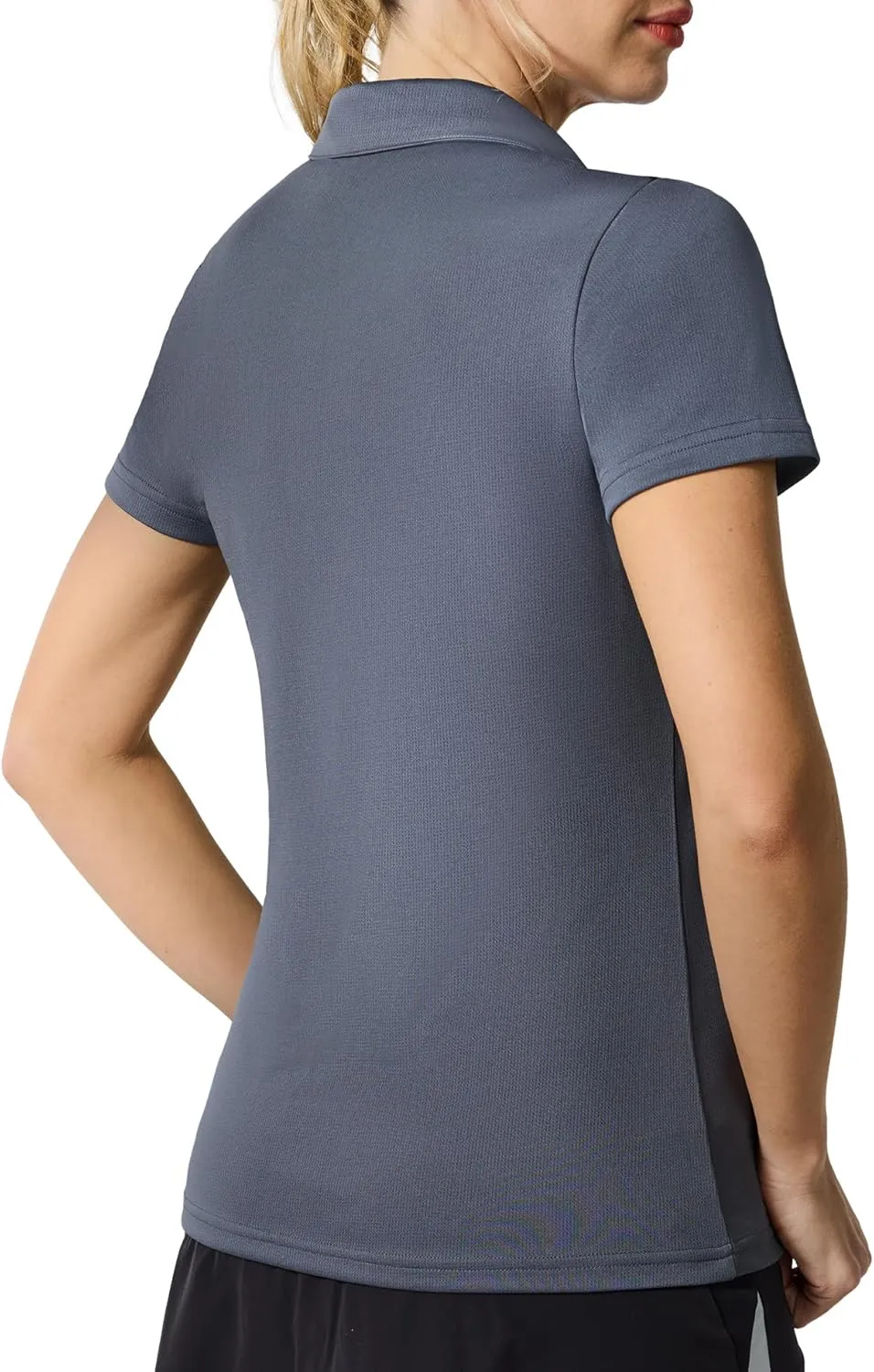 Casei Womens Polo Shirts Golf Shirts Quick Dry Moisture Wicking Black and White Polo Shirt