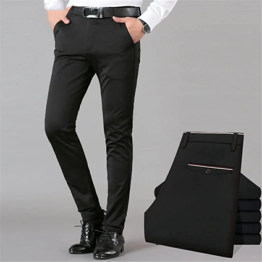 Casual Men Korean Stretch Long Pants, Men's Business Trousers