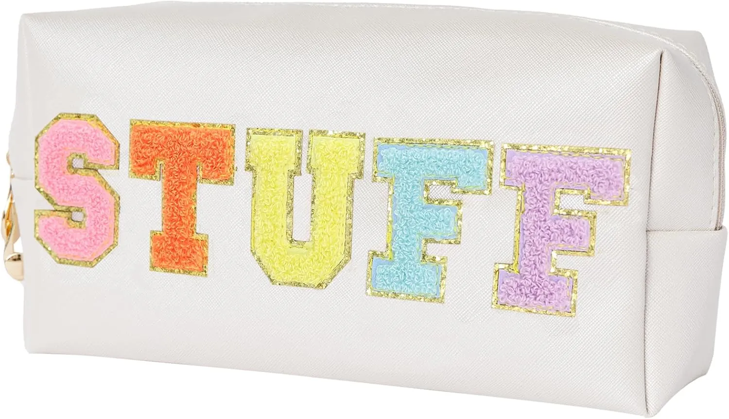 Christmas Gifts for Her Preppy Patch Stuff Portable Makeup Bag Bulk Cosmetic Bag Waterproof Travel Organizer Zipper Pouch Storage Purse for Women Girls Gift (HZB-CS-stuff-1)