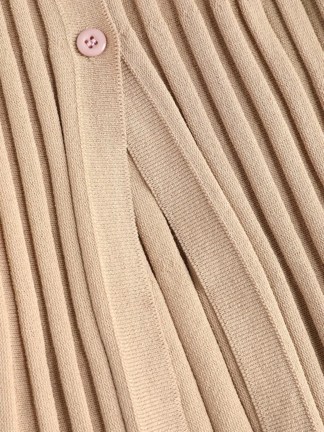 CIDER Solid Pleated Split Knitted Midi Skirt
