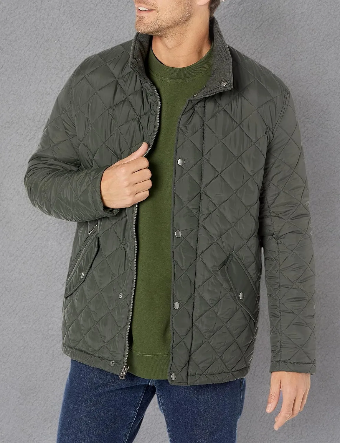 Cole Haan Men's Stand Collar Quilted Jacket