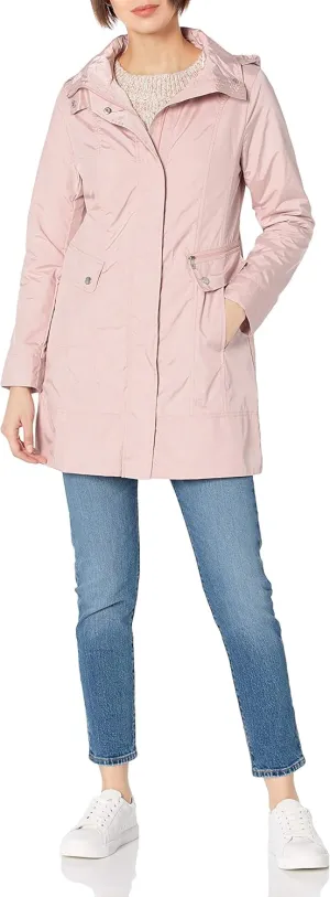 Cole Haan Women's Single Breasted Travel Packable Rain Jacket