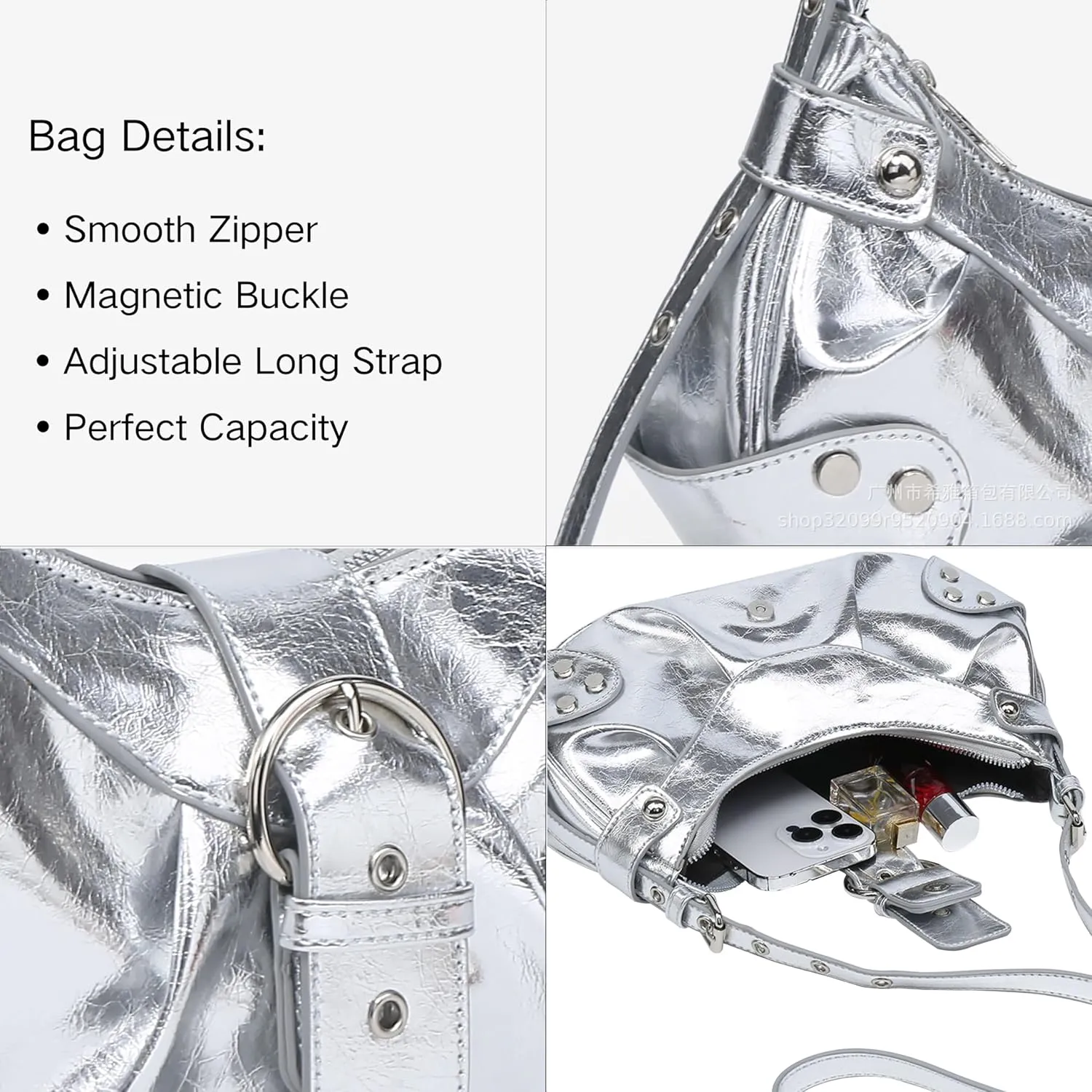 Convertible Genuine Leather Hobo Bag for Women - Adjustable Crossbody Shoulder Purse