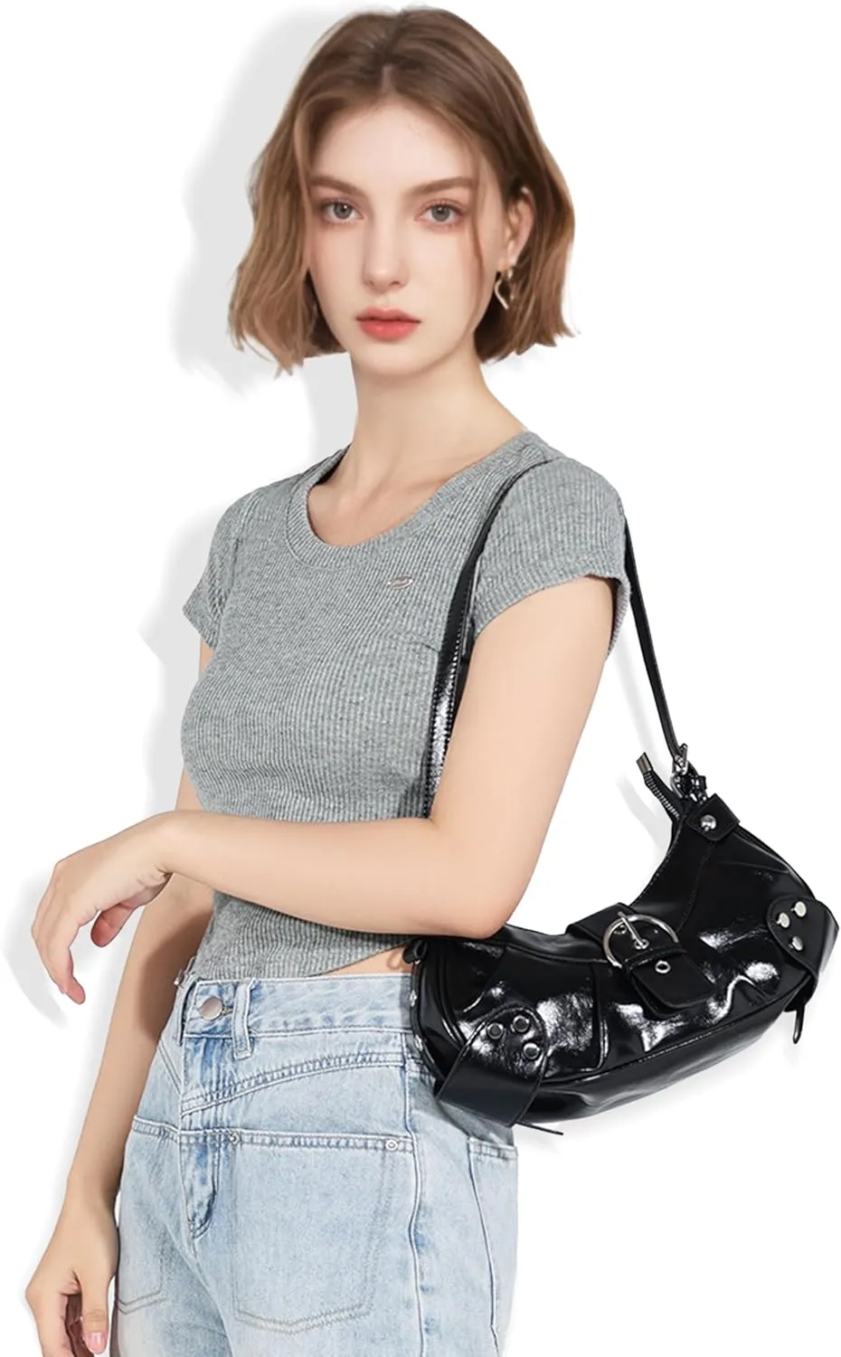 Convertible Genuine Leather Hobo Bag for Women - Adjustable Crossbody Shoulder Purse