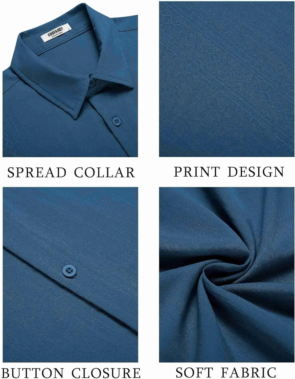 COOFANDY Men's Cuban Guayabera Shirt Short Sleeve Button Down Shirts Casual Summer Beach Shirts