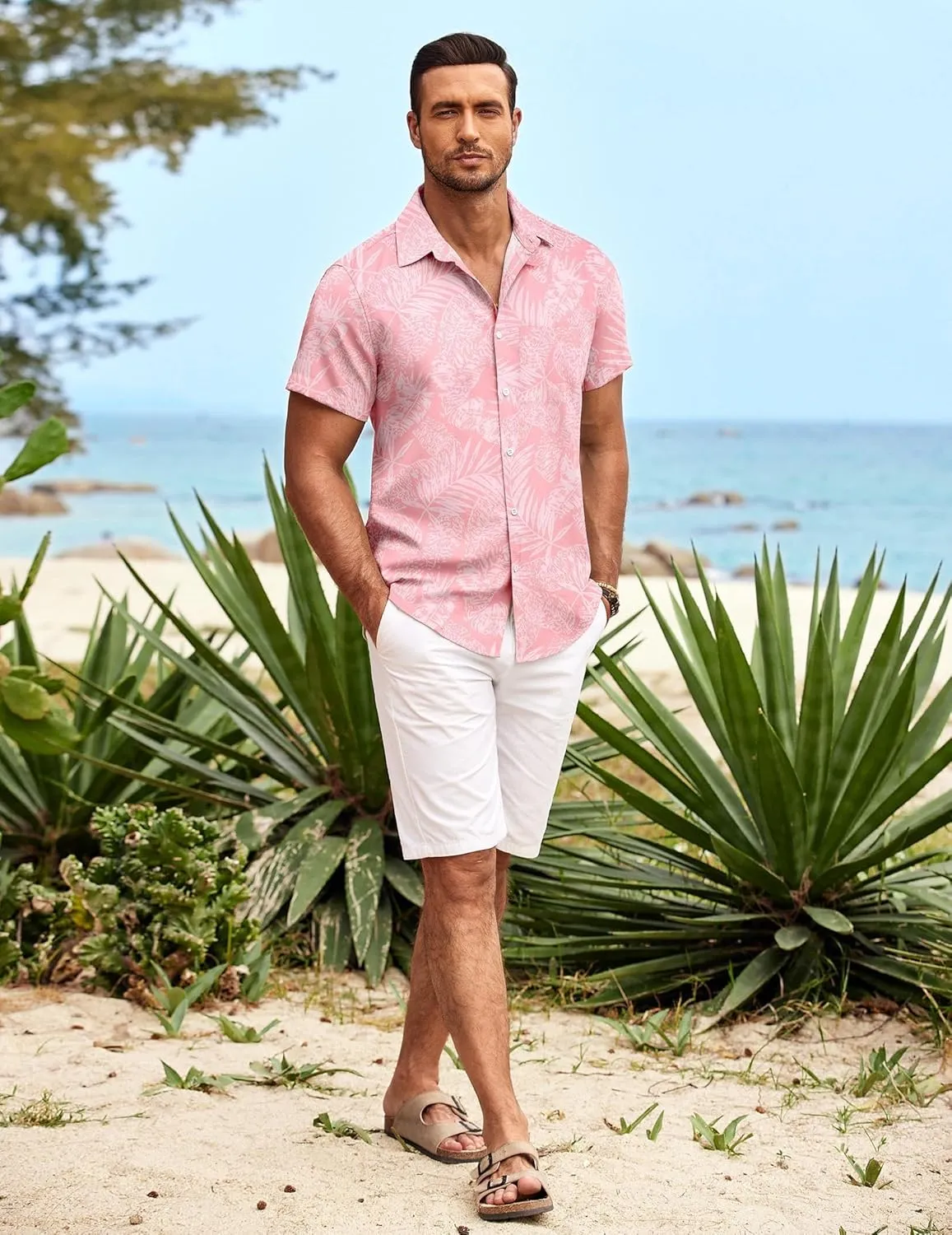 COOFANDY Mens Hawaiian Shirt Short Sleeve Button Down Shirts Tropical Summer Beach Shirts Casual Floral Aloha Shirts