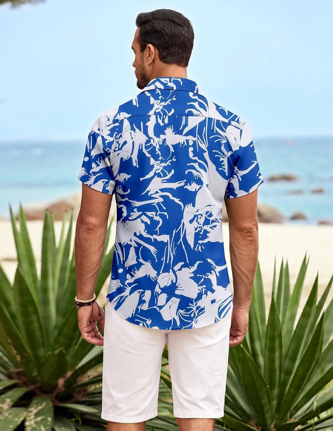 COOFANDY Mens Hawaiian Shirt Short Sleeve Button Down Shirts Tropical Summer Beach Shirts Casual Floral Aloha Shirts