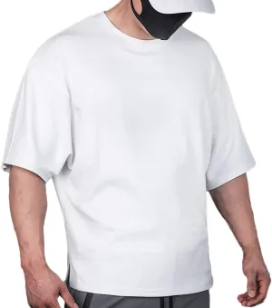Cotton Gym Shirts Oversized Athletic Workout Shirts Short Sleeve for Men T65