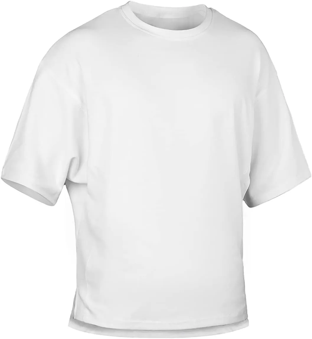 Cotton Gym Shirts Oversized Athletic Workout Shirts Short Sleeve for Men T65