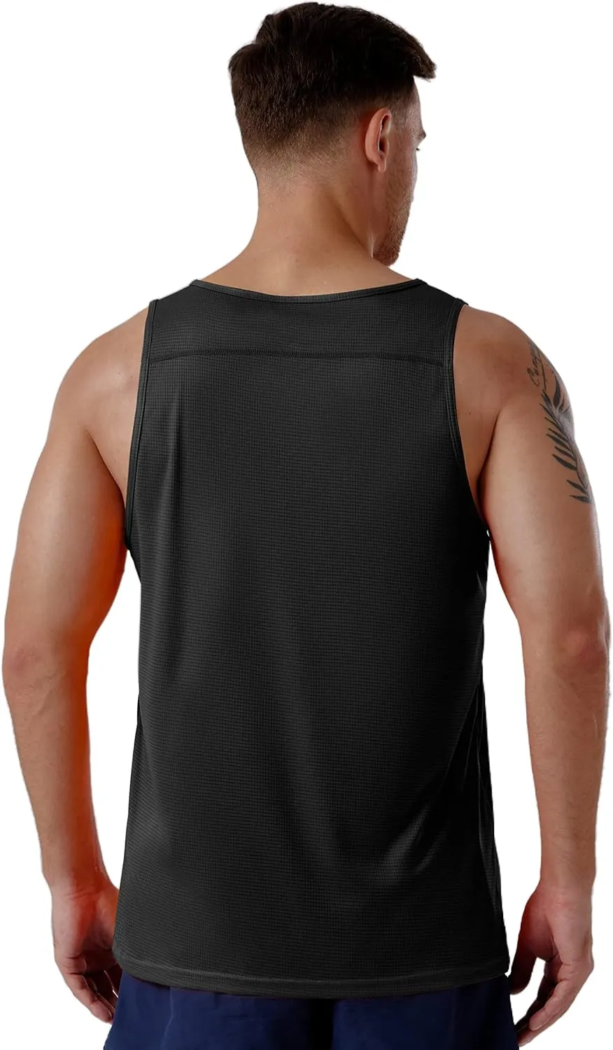 CQC Men's Sleeveless Shirts Gym Workout Running Quick Dry Tank Top Beach Swim Muscle Athletic Shirt