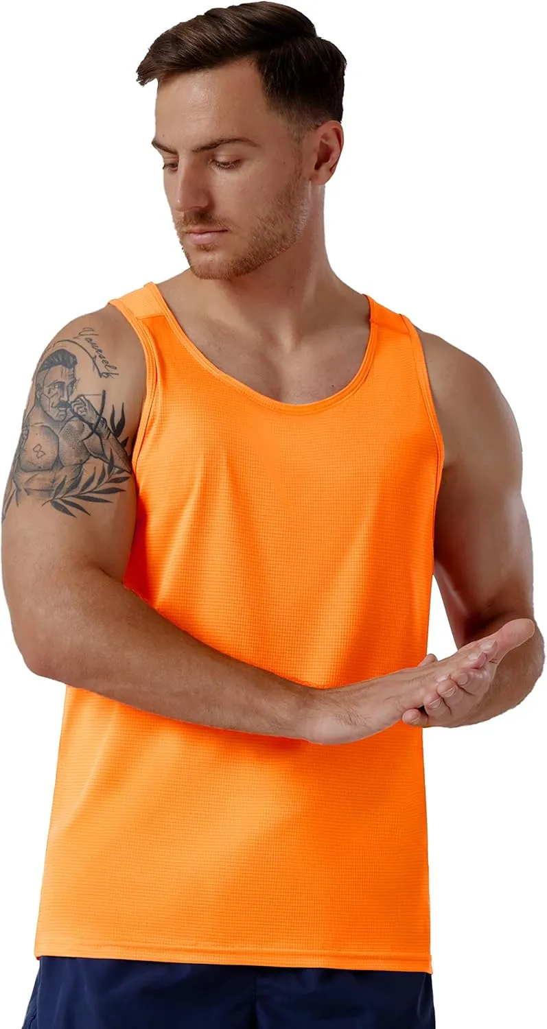 CQC Men's Sleeveless Shirts Gym Workout Running Quick Dry Tank Top Beach Swim Muscle Athletic Shirt