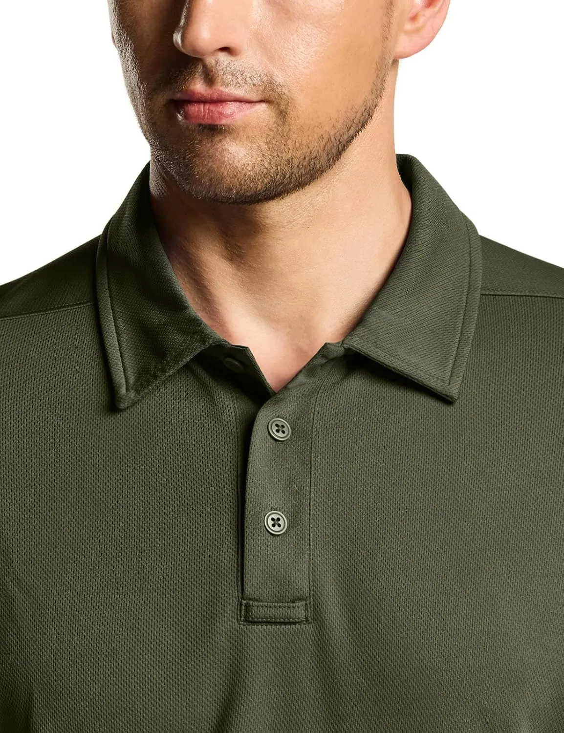 CQR Men's Polo Shirt, Long Sleeve Tactical Shirts, Outdoor UPF 50  Pique Shirt, Dry Fit Lightweight Golf Shirts