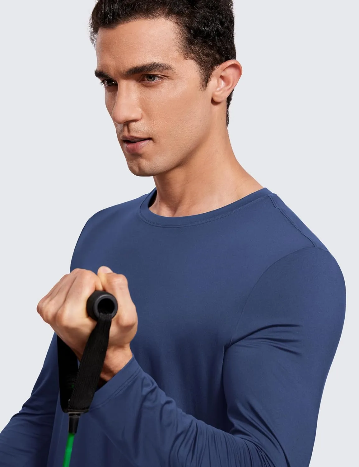 CRZ YOGA Long Sleeve Workout Shirts for Men Lightweight Athletic Gym Running Tops Breathable Casual Tee Shirts