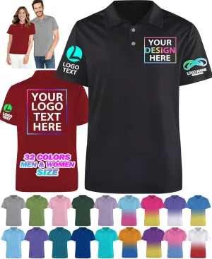 Custom Polo Shirts for Men/Women Design Your Own Logo Name Golf Shirts Customized Personalized Business Shirts Workwear Gifts