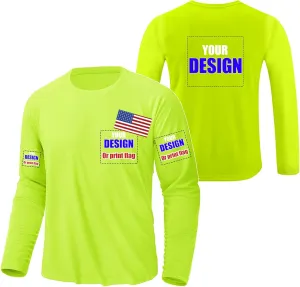 Custom Shirt for Men, Quick Dry Bird's-Eye Knit Polyester, Design Your Own Shirts, Customized T-Shirt Front & Back