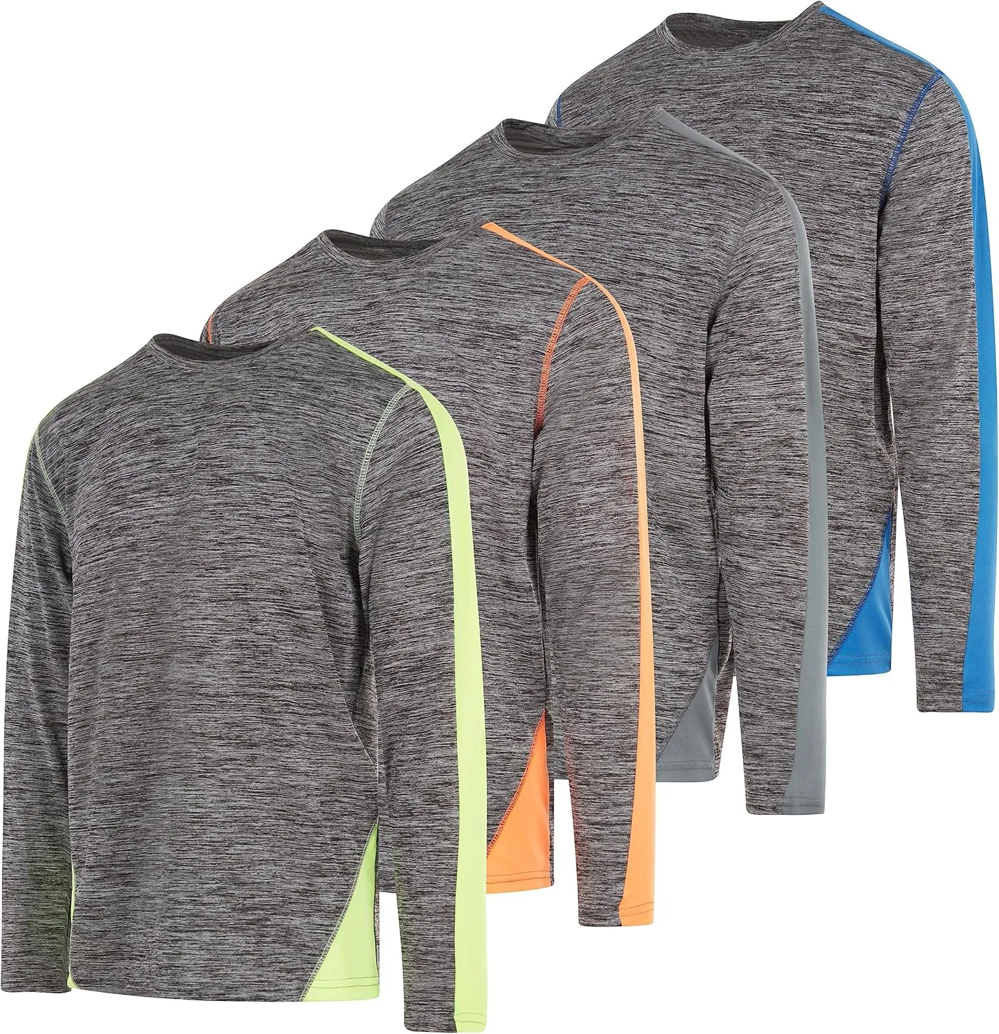 DARESAY 4-Pack: Mens Long Sleeve Tee Shirts, Long Sleeve Shirts for Men Pack of 4, Dri Fit Shirts for Men