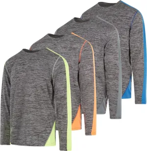 DARESAY 4-Pack: Mens Long Sleeve Tee Shirts, Long Sleeve Shirts for Men Pack of 4, Dri Fit Shirts for Men