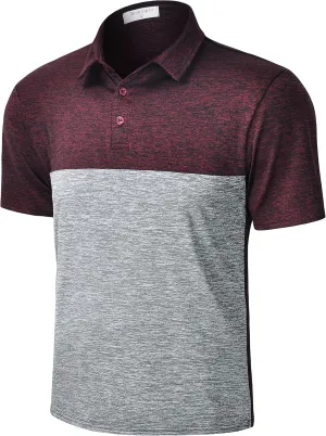 Derminpro Men's Lightweight Golf Polo Shirts Short/Long Sleeve Quick Dry Performance T-Shirts