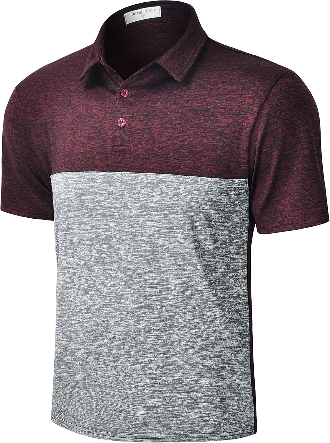 Derminpro Men's Lightweight Golf Polo Shirts Short/Long Sleeve Quick Dry Performance T-Shirts