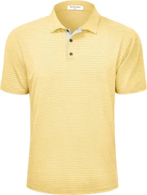 Derminpro Men's Lightweight Golf Polo Shirts Short/Long Sleeve Quick Dry Performance T-Shirts
