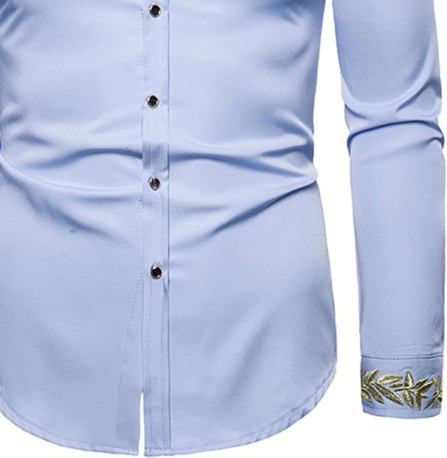 DGHM-JLMY Mens African Metallic Print Shirt Fashion Palace Embroidered Long Sleeve Shirt Slim Fit Dress Shirts
