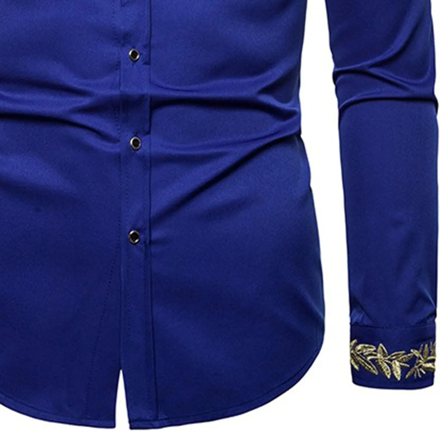 DGHM-JLMY Mens African Metallic Print Shirt Fashion Palace Embroidered Long Sleeve Shirt Slim Fit Dress Shirts