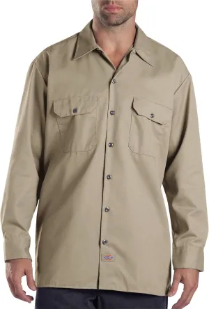 Dickies Men's Long Sleeve Work Shirt, Desert Sand, X-Large