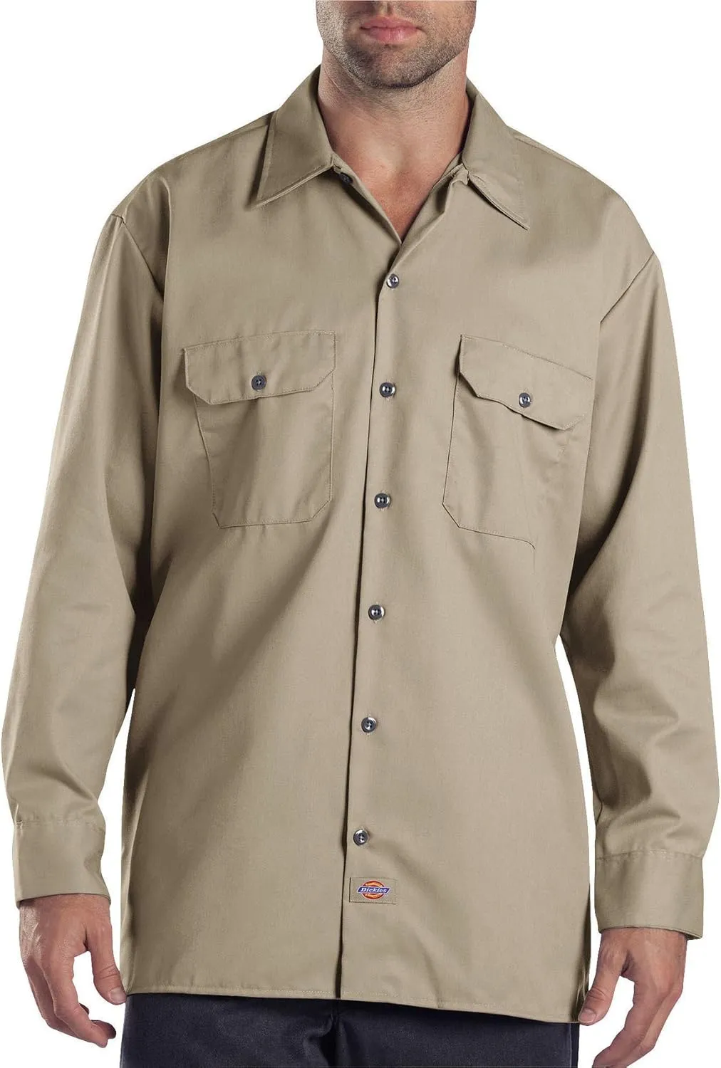 Dickies Men's Long Sleeve Work Shirt, Desert Sand, X-Large