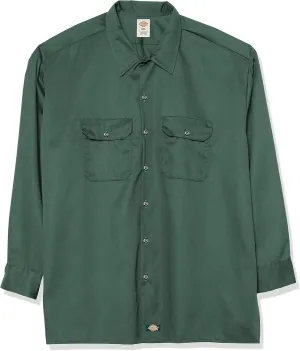 Dickies mens Long-sleeve work utility button down shirts, Hunter Green, XX-Large US