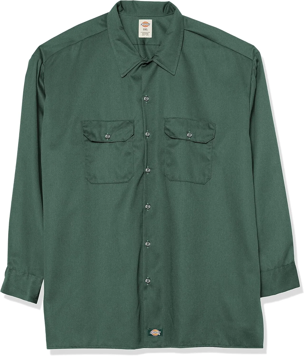 Dickies mens Long-sleeve work utility button down shirts, Hunter Green, XX-Large US