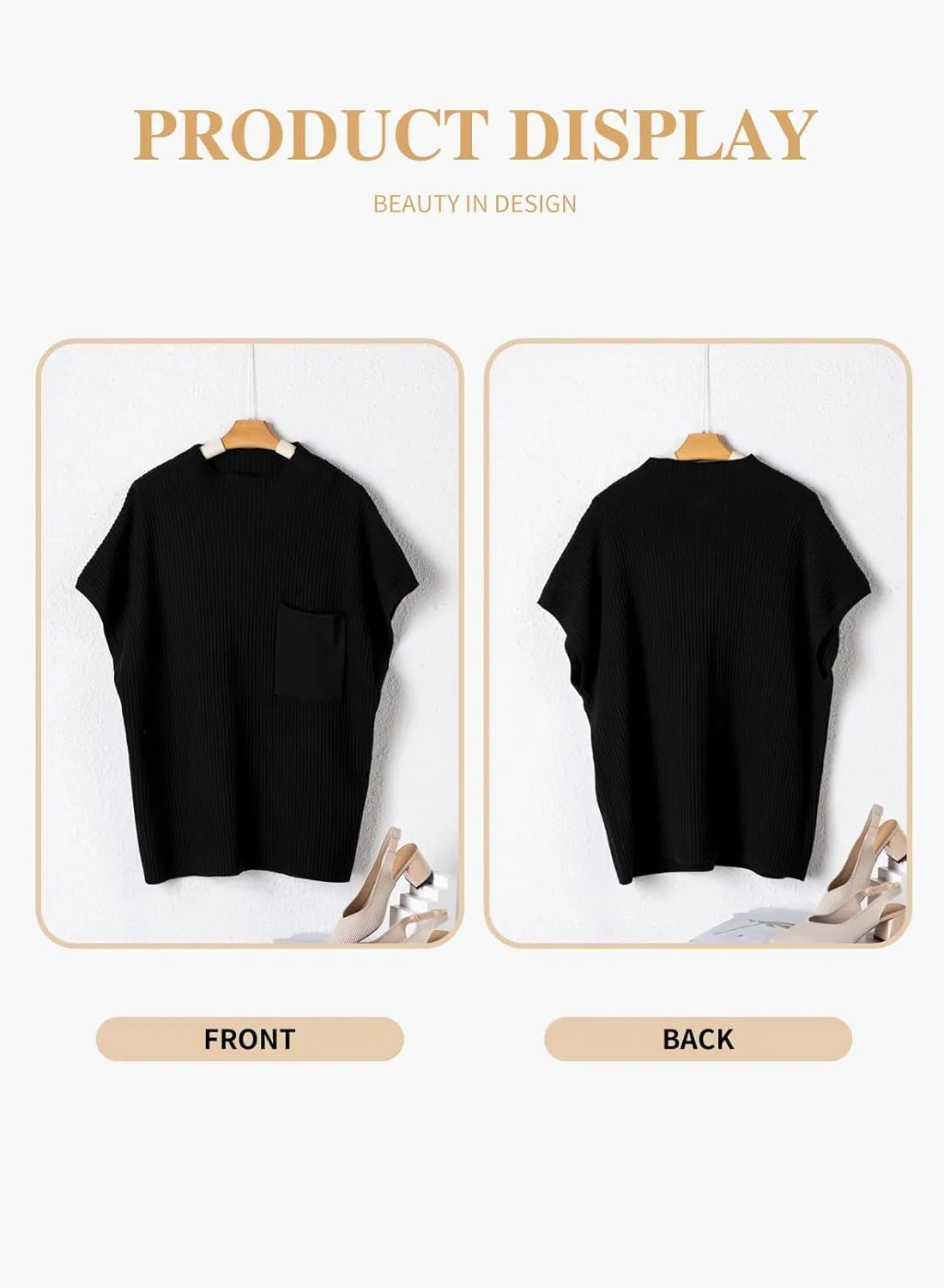 Eytino Womens Plus Size Tops Summer Cap Sleeve Crew Neck Casual Loose Solid Ribbed Knit Basic Tee Shirt(1X-5X)