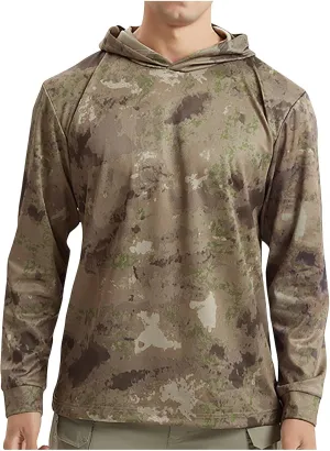 Fishing Shirts for Men UPF 50  Swimming Rash Guard Long Sleeve UV Sun Protection Camo Hoodie Quick Dry Sun Shirts