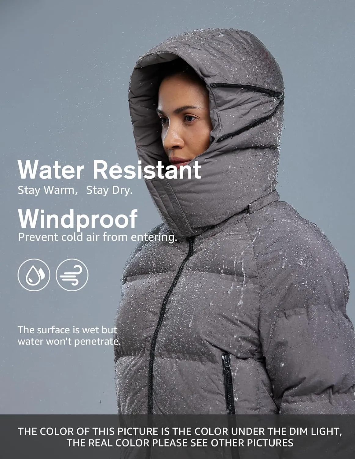 fit space Women's Super Warm Thickened Down Jacket - Detachable Hood, Waterproof & Windproof, Winter Snow Coat