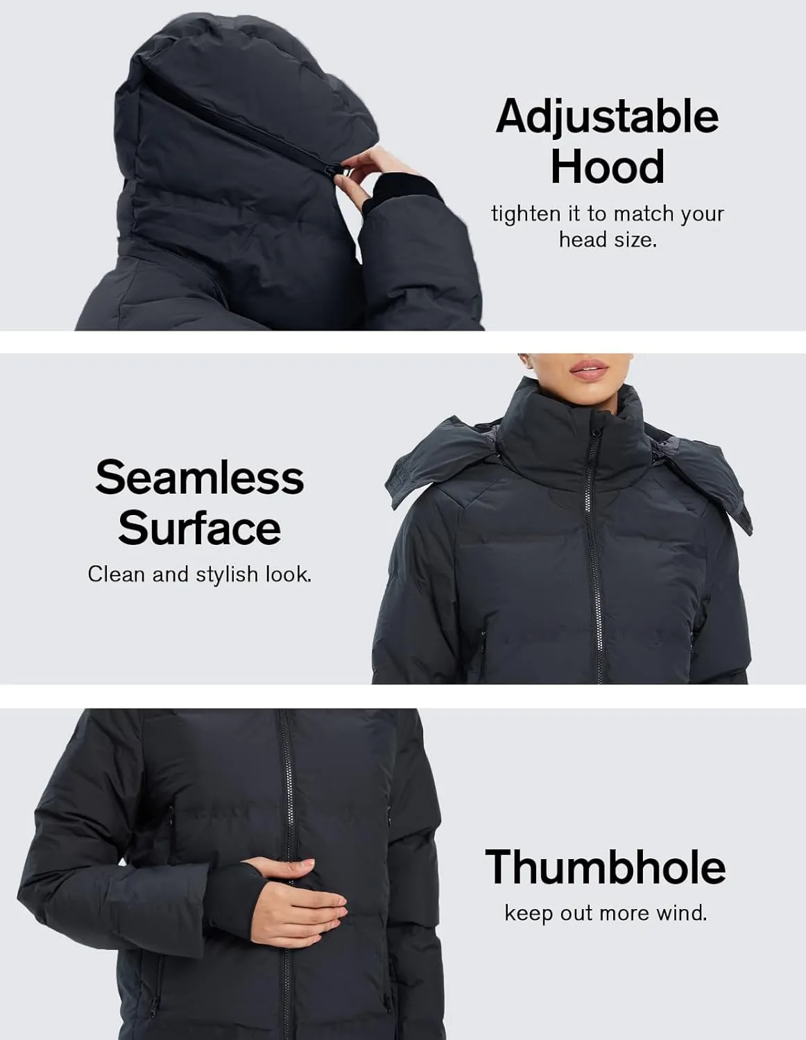 fit space Women's Super Warm Thickened Down Jacket - Detachable Hood, Waterproof & Windproof, Winter Snow Coat